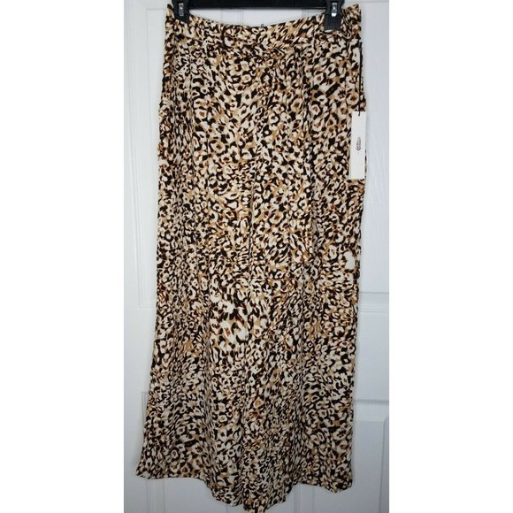 Nordstrom June & Hudson Pants Wide Leg Gaucho Cropped Pants Brown Medium… - Picture 1 of 7